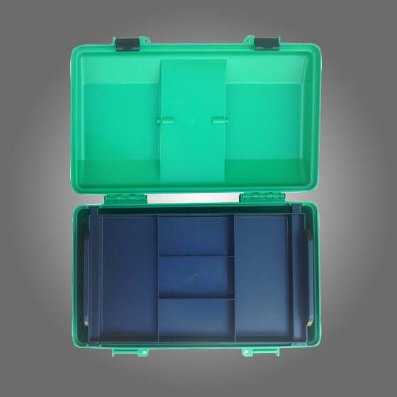 AEROCASE Green Plastic Tacklebox with 1 Liftout Tray 30 x 46.5 x 18cm>