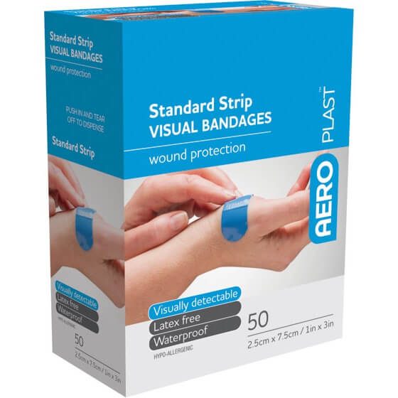 AeroPlast Premium Visual Bandages – 50 Strips Extra Wide>