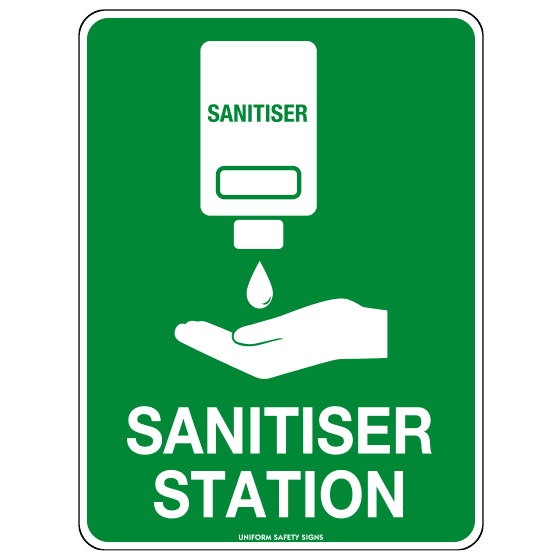 Off-Wall Poly Hand Sanitiser Station Sign 22.5 x 22.5cm>