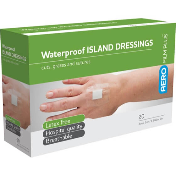 AEROFILM PLUS Waterproof Island Dressing 4 x 5cm Box/20 (GST FREE)>