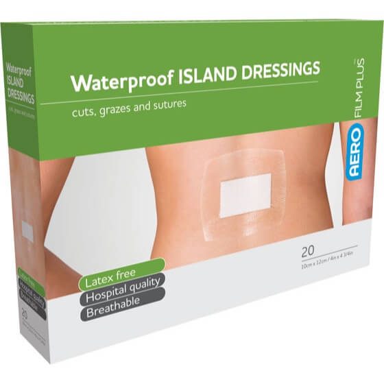 AEROFILM PLUS Waterproof Island Dressing 10 x 12cm Box/20 (GST FREE)>
