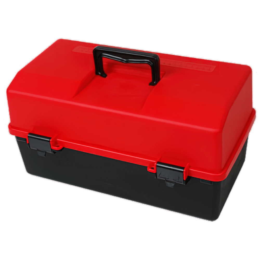 AEROCASE Red and Black Plastic Tacklebox with 1 Tray 16 x 33 x 19cm>