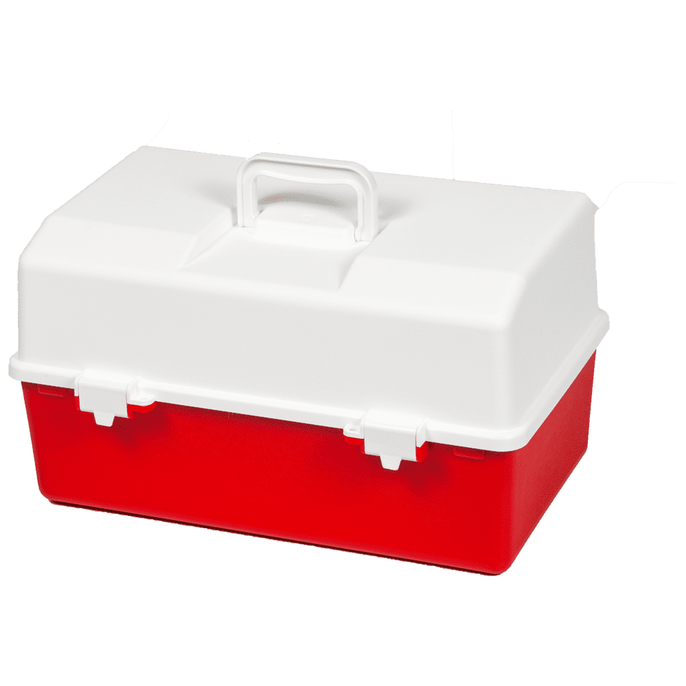 AEROCASE Red and White Plastic Tacklebox with 1 Tray 16 x 33 x 19cm>