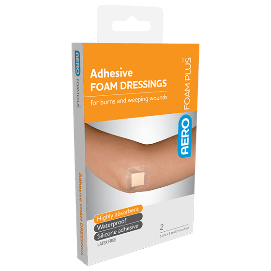 AEROFOAM PLUS Adhesive Foam Dressings 5 x 5cm Box/2>