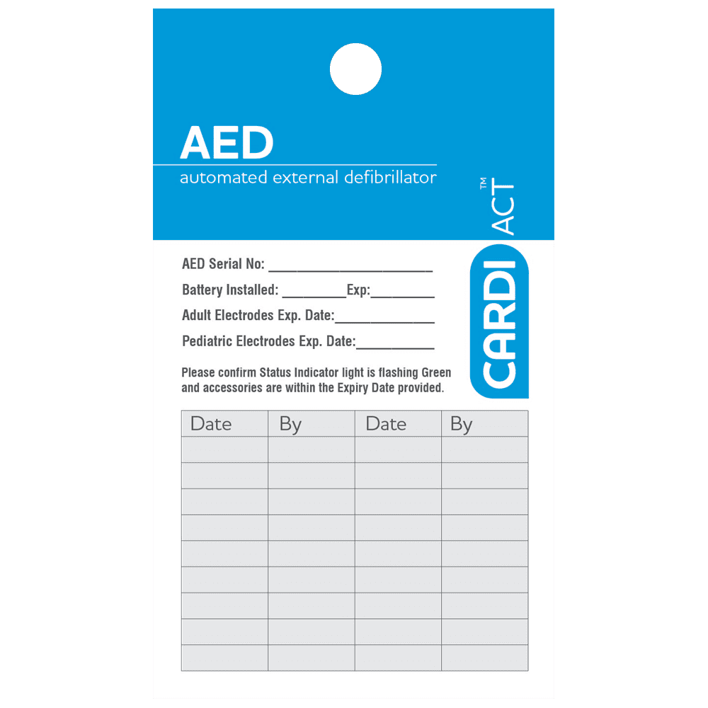 CARDIACT AED Test Tag>