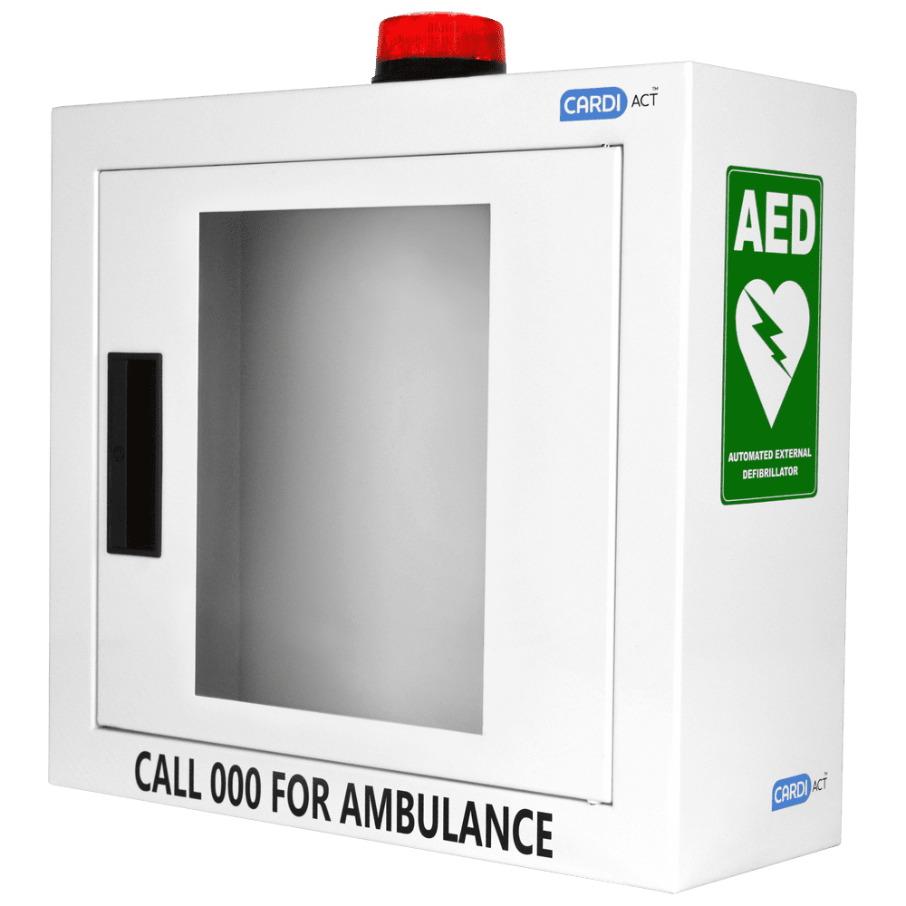 CARDIACT Alarmed AED Cabinet with Strobe Light 42 x 38 x 15.5cm>
