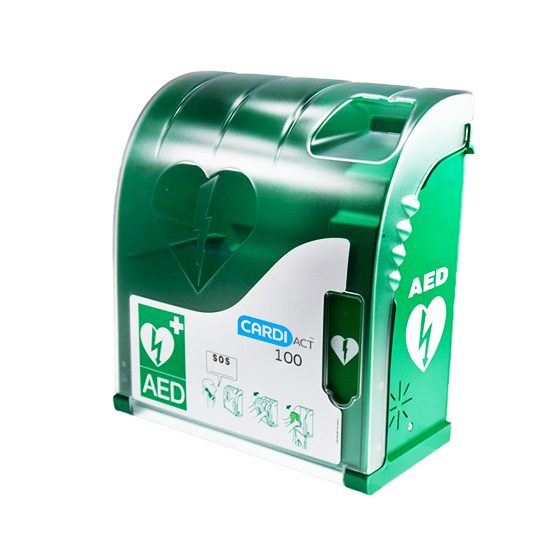 CARDIACT Green Outdoor Connected AED Cabinet 42 x 38 x 15cm>