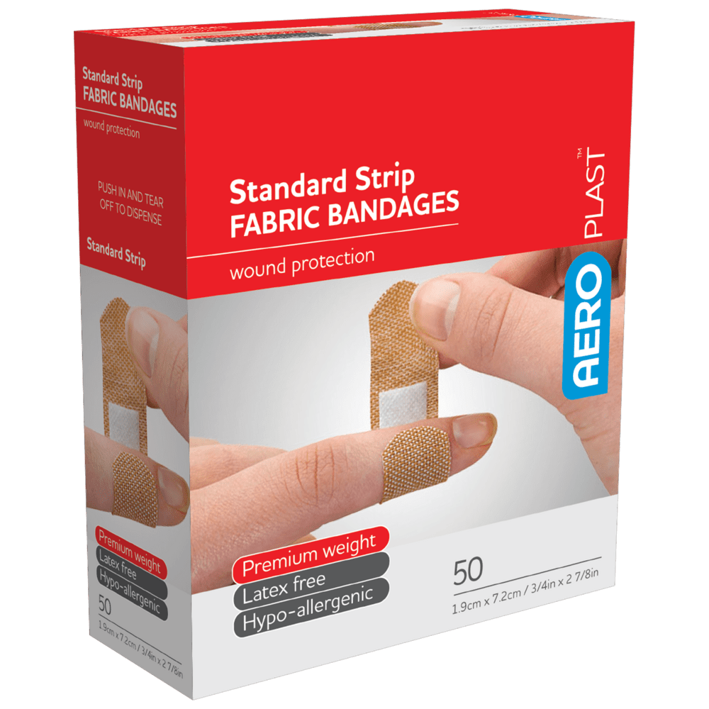 AEROPLAST Premium Fabric Standard Strip 7.2 x 1.9cm Box/100>