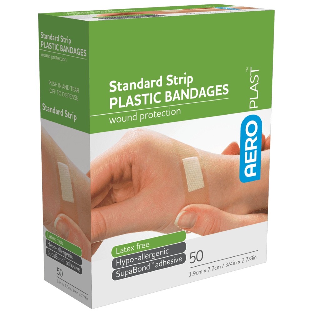 AEROPLAST Plastic Standard Strip 7.2 x 1.9cm Box/50>